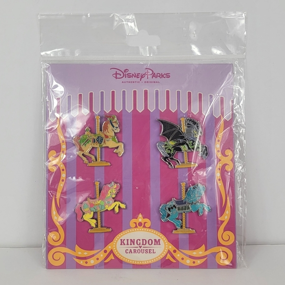 NEW 2017 Disney Parks Kingdom Carousel Trading Pins 4 Pack Set - Picture 1 of 5